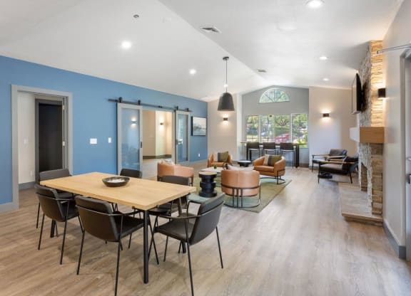 Alvista 23 Apartment Homes Clubhouse Lounge with Fireplace