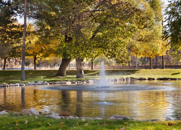 The Grove Apartments Lake and Fountain
