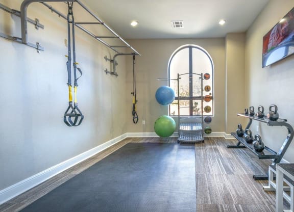Workout room at Arden Woods Apartments, Texas
