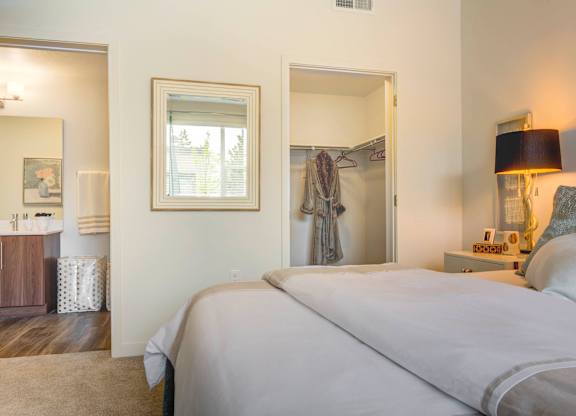 bedroom in a bedroom plus den unit.