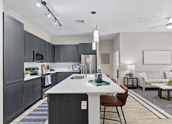 Axis Camelback Apartments in Phoenix, Arizona Model Kitchen with Island