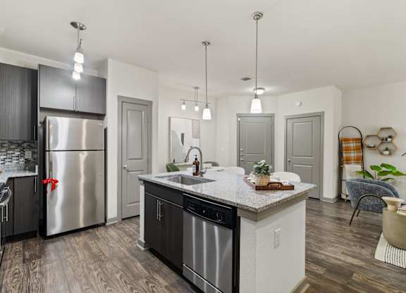 Axis Hamilton Apartments in San Antonio, Texas Model Kitchen with Island