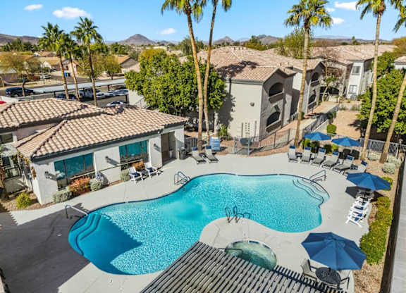 Bayside Apartments in Phoenix, Arizona Pool with Lounge Chairs