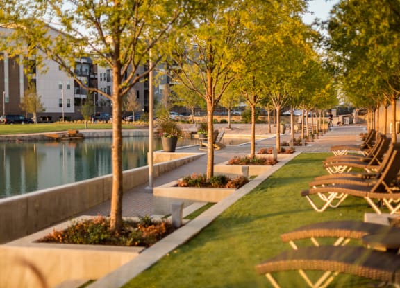 Discovery at the Realm Apartments river seating
