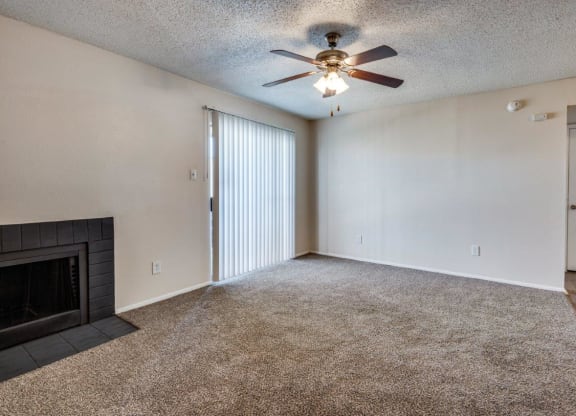 Cobble Hill Apartments in Fort Worth, Texas Living Room with Fireplace