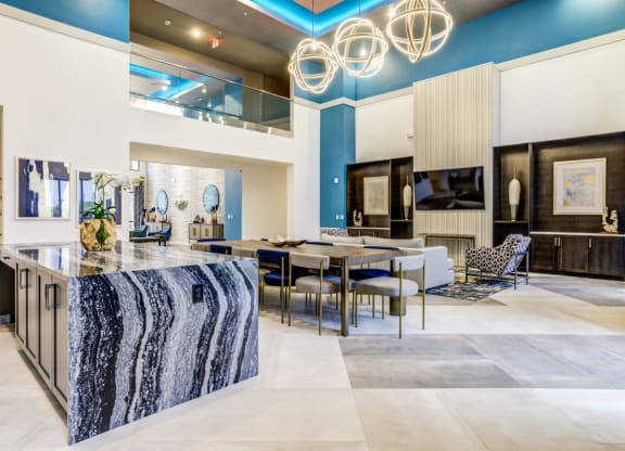Cromwell at Plum Creek Apartments Community Kitchen and Seating
