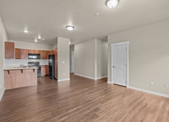 Dakota Flats Apartments in Spokane, Washington Living Room and Kitchen