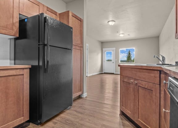 Dakota Flats Apartments in Spokane, Washington Kitchen and Living Room