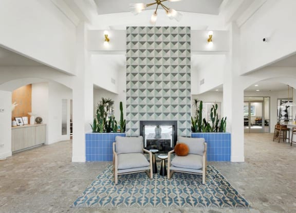 Desert Mirage Apartment Homes Clubhouse Lounge with Fireplace