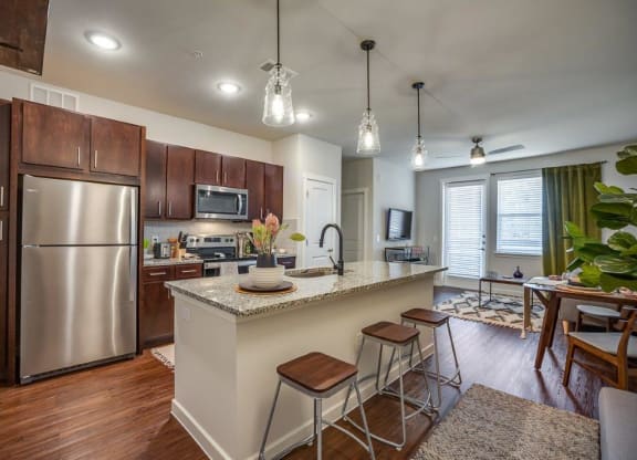 Discovery at The Realm in Lewisville, Texas Model Kitchen with Island