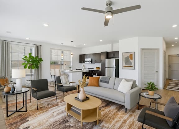 District South Apartments in Fishers, IN Model Living Room
