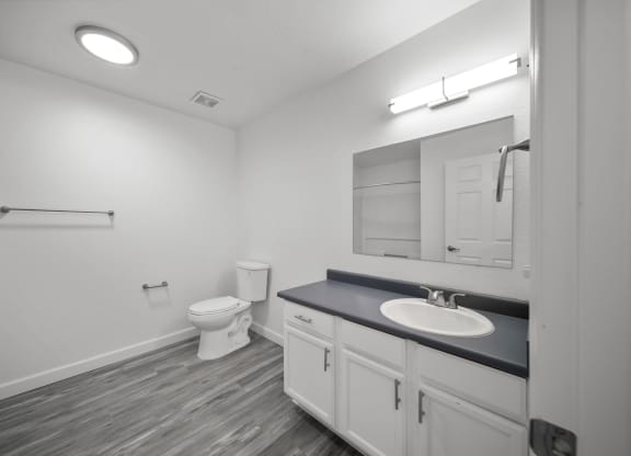 this is a photo of the bathroom of a 560 square foot, 1 bedroom apartment at as