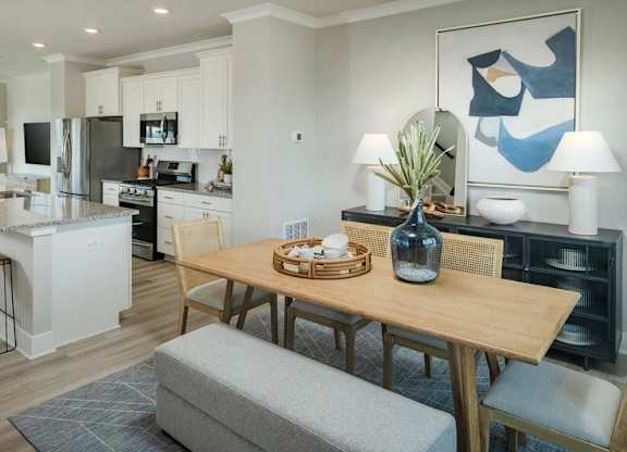 EVOLV at Stonehaven Townhomes in White Plains, Maryland Model Kitchen and Dining Area