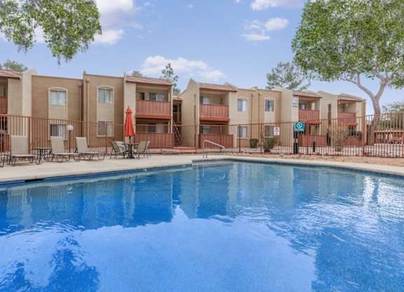 Fox Point Apartments in Tucson, Arizona Pool with Lounge Chairs