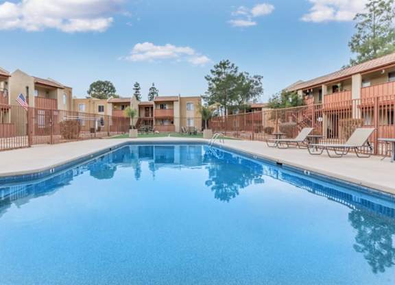 Fox Point Apartments in Tucson, Arizona Pool with Lounge Chairs