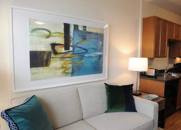 Gilliam Place Apartments in Arlington, Virginia Model Kitchen and Living Room