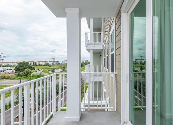 a balcony or terrace at lighthouse look apartments