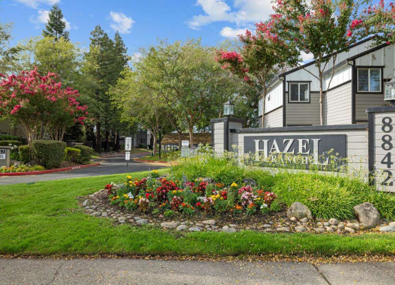 Hazel Ranch Apartments in Fair Oaks, California Exterior and Monument Sign