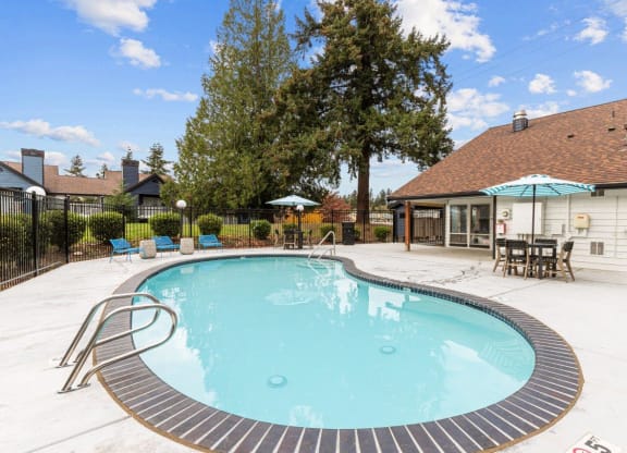 the swimming pool at our apartments