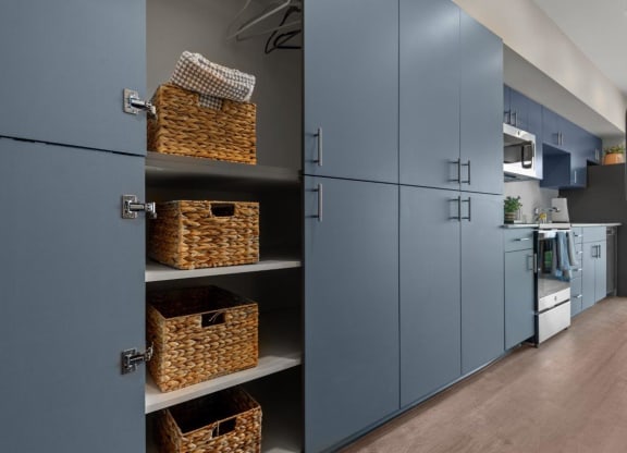Kitchen with Ample Storage at Ironside Apartments, Spokane