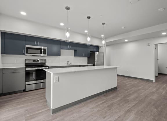 Kitchen with Island at Ironside Apartments, Spokane , WA 99202