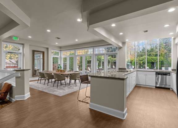 Keeler's Corner Apartments in Lynnwood, Washington Clubhouse Lounge and Kitchen
