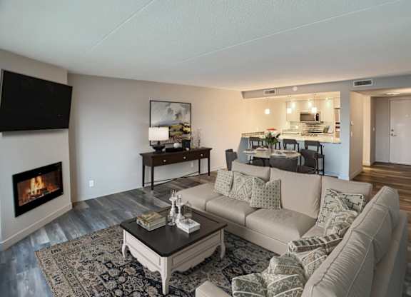 Living Area With  Kitchen View at Lake Tower, Coeur d'Alene, ID