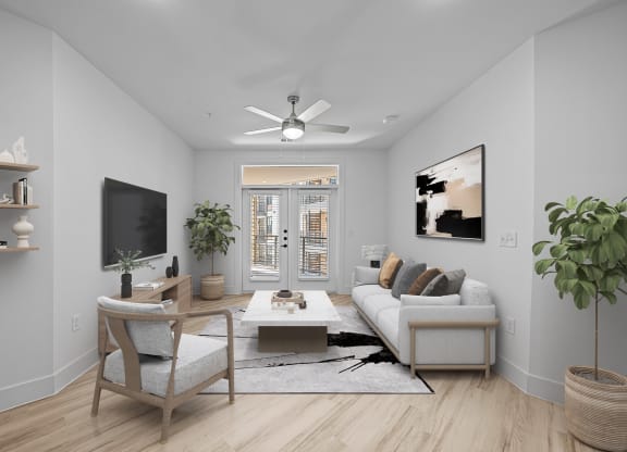 Living Room Interior at Lenox Burnet, Austin
