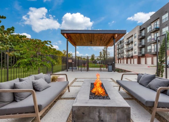 Lenox Cooper Apartments in Arlington, Texas Patio with Fire Pit and Seating