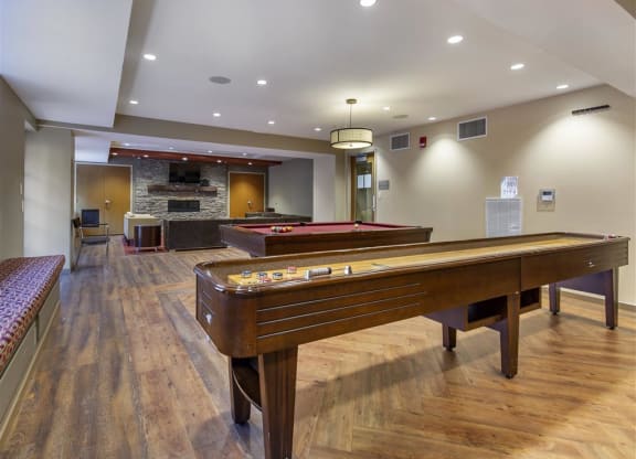 The Broadview Apartments in Baltimore, Maryland Clubhouse Lounge with Shuffleboard