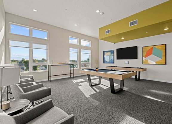 Meritage West Apartment Homes in Boise, Idaho Clubhouse Lounge with Games
