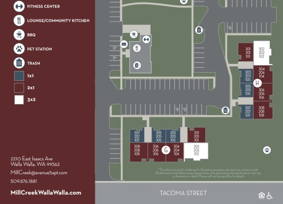 Mill Creek Apartments in Walla Walla, Washington Site Map