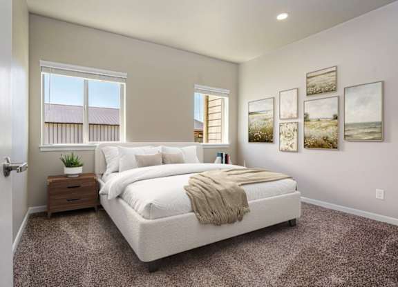 Primary Bedroom at Spring Woods Apartments, Salem, Oregon