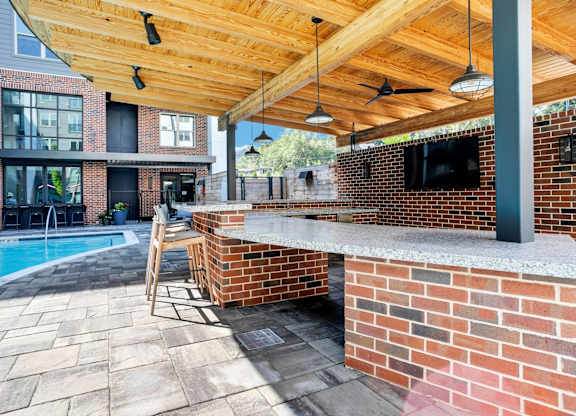 Skye Suwanee Town Center Apartments in Suwanee, Georgia Patio with BBQ Grills