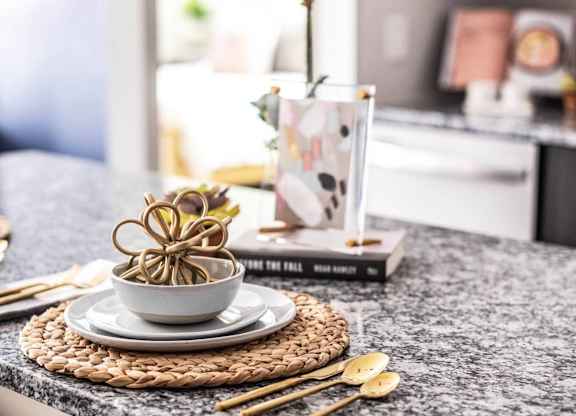 Close Up View of Kitchen Island