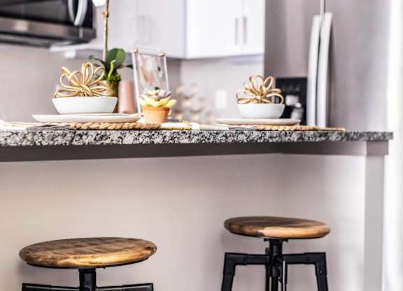 Close Up View of Kitchen Island
