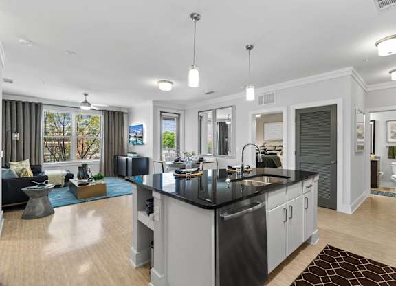 Axis at Watters Creek Apartments in Allen, Texas Model Kitchen with Island