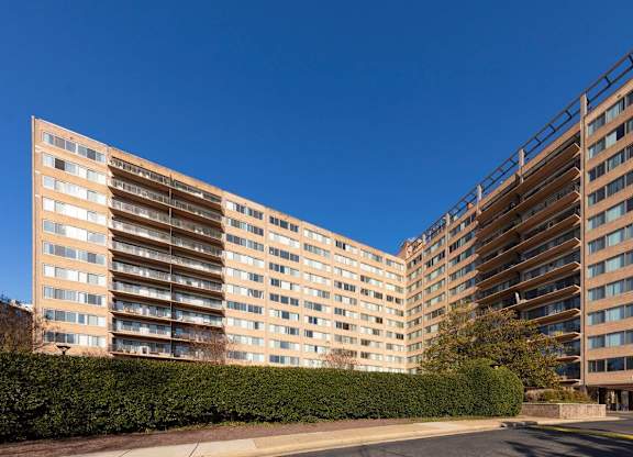 The exterior of the large building