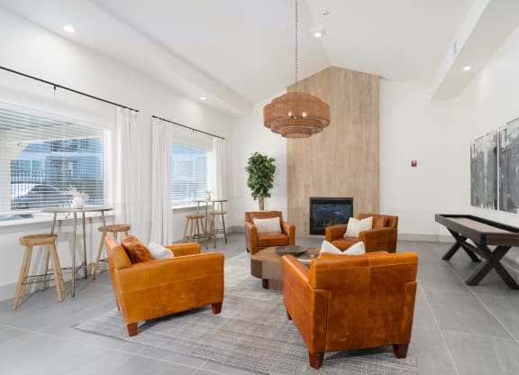 Regency Park Apartments in Richland, Washington Clubhouse Lounge with Fireplace