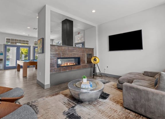 Riverpointe Apartments in Richland, Washington Clubhouse Lounge with Fireplace