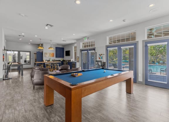 Riverpointe Apartments in Richland, Washington Clubhouse Lounge with Pool Table