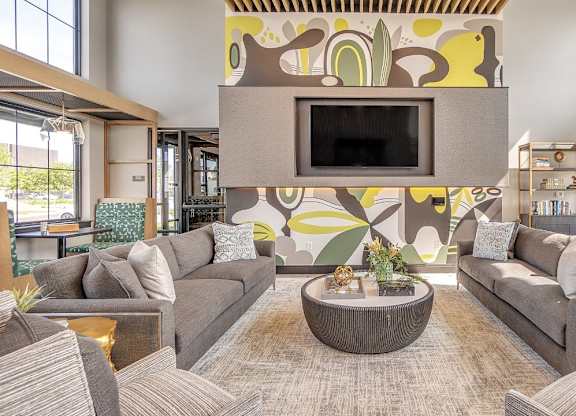 Slate at Fishers District Modern Villas and Townhomes in Fishers, Indiana Clubhouse Lounge