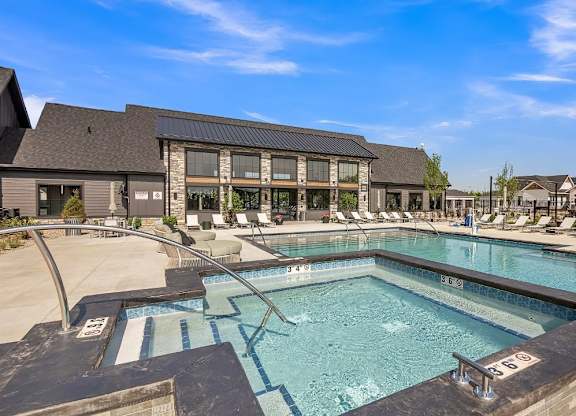 Slate at Fishers District Modern Villas and Townhomes in Fishers, Indiana Pool and Hot Tub