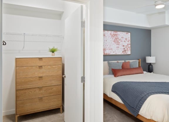 South Ridge Apartments Model Bedroom with Attached Walk-In Closet