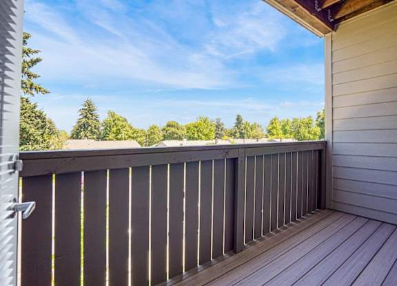 Wooden Deck at Spring Woods Apartments, Salem, Oregon