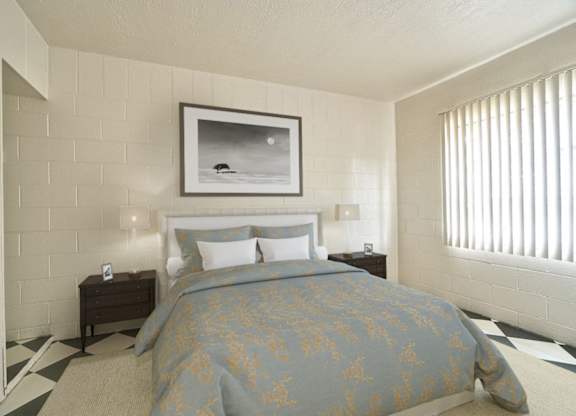 The Hudson Apartments Model Bedroom and Window