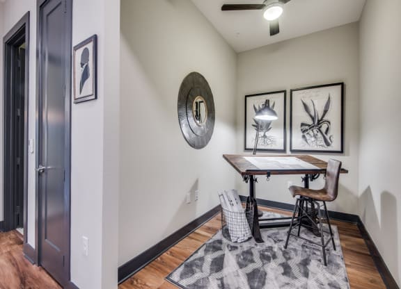 the private study area at the district flats apartments in lenexa, ks