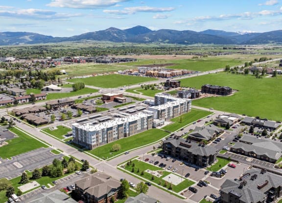 The Annex of Bozeman Apartments in Bozeman, Montana Aerial View of Property and Surrounding Area