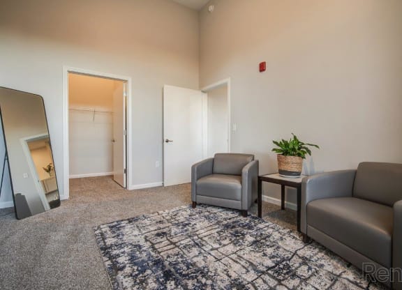 The Annex of Bozeman Model Bedroom with Attached Walk-In Closet