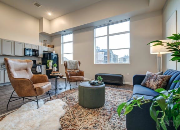 The Annex of Bozeman Model Living Room and Kitchen